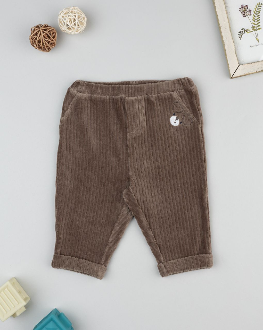 Pantalone ciniglia bimbo marrone a coste
