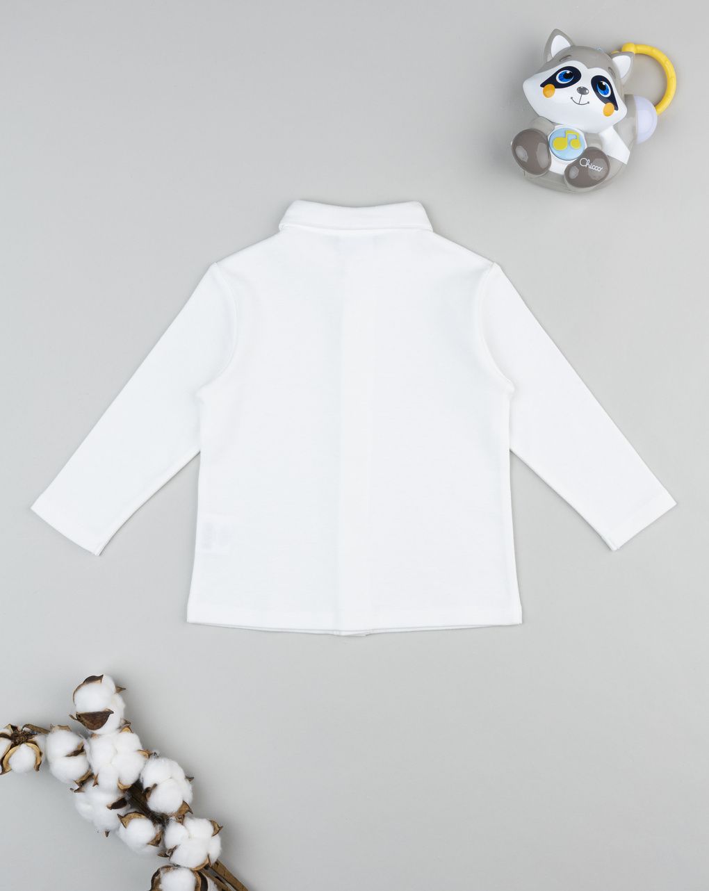 Camicia bimbo bianca ricamo cagnolini