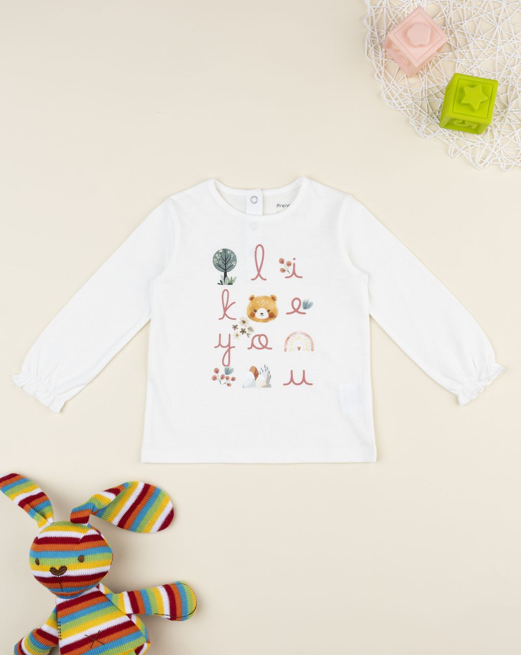 T-shirt bimba bianca stampata
