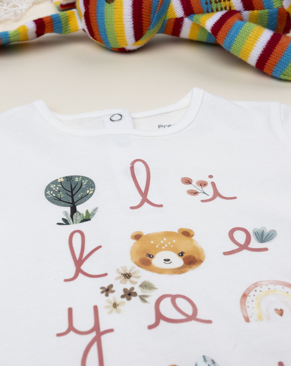 T-shirt bimba bianca stampata
