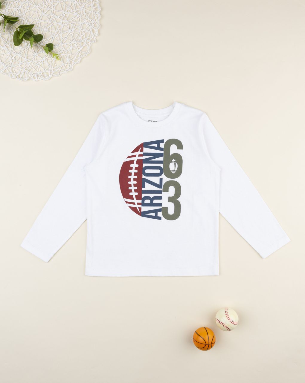 T-shirt bambino bianca stampata