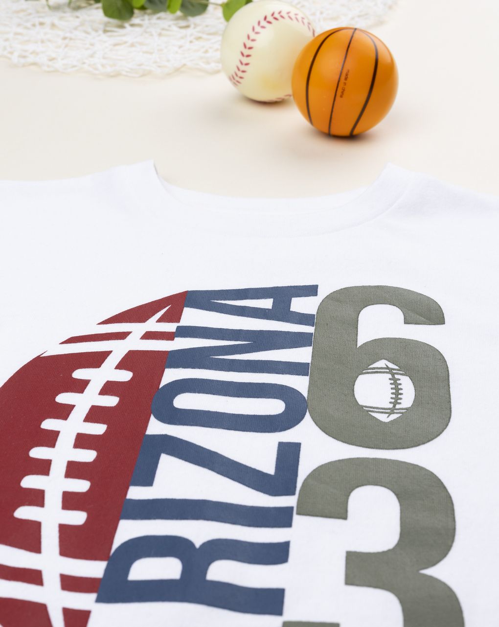 T-shirt bambino bianca stampata