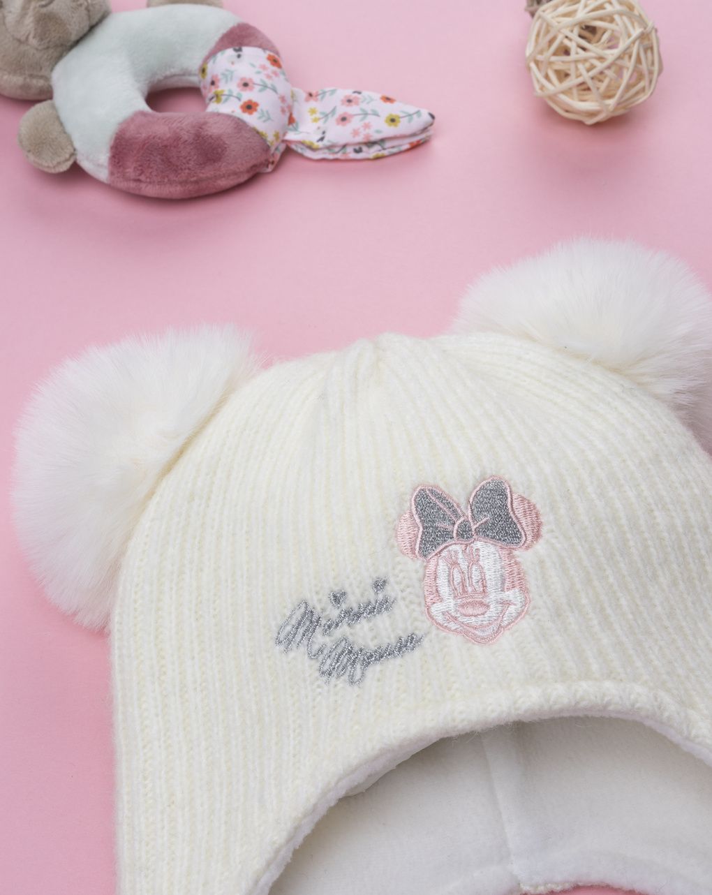 Cappello bambina panna minnie