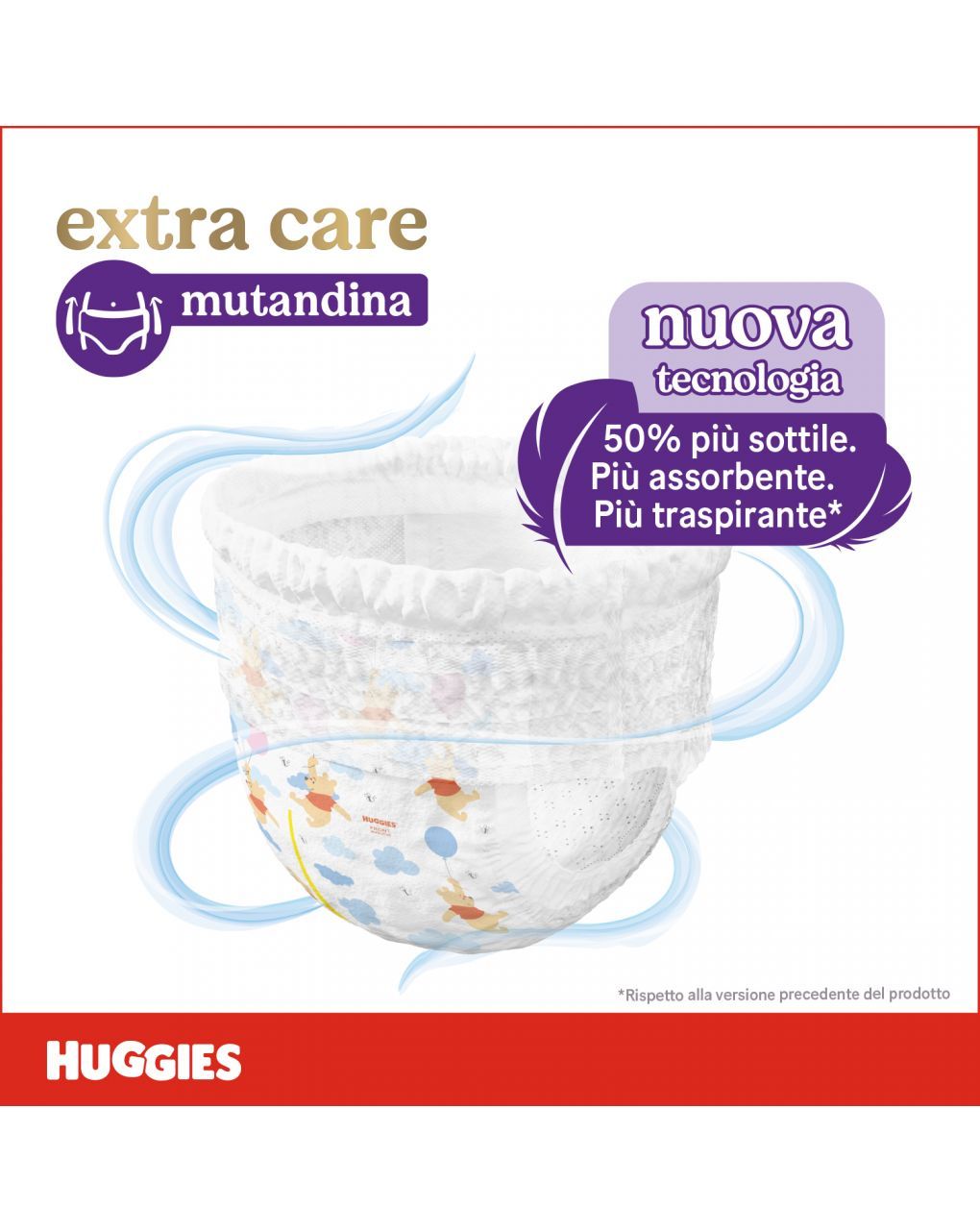 Pannolini huggies extra care mutandina tg. 4 (9-14 kg) - formato da 26 pannolini