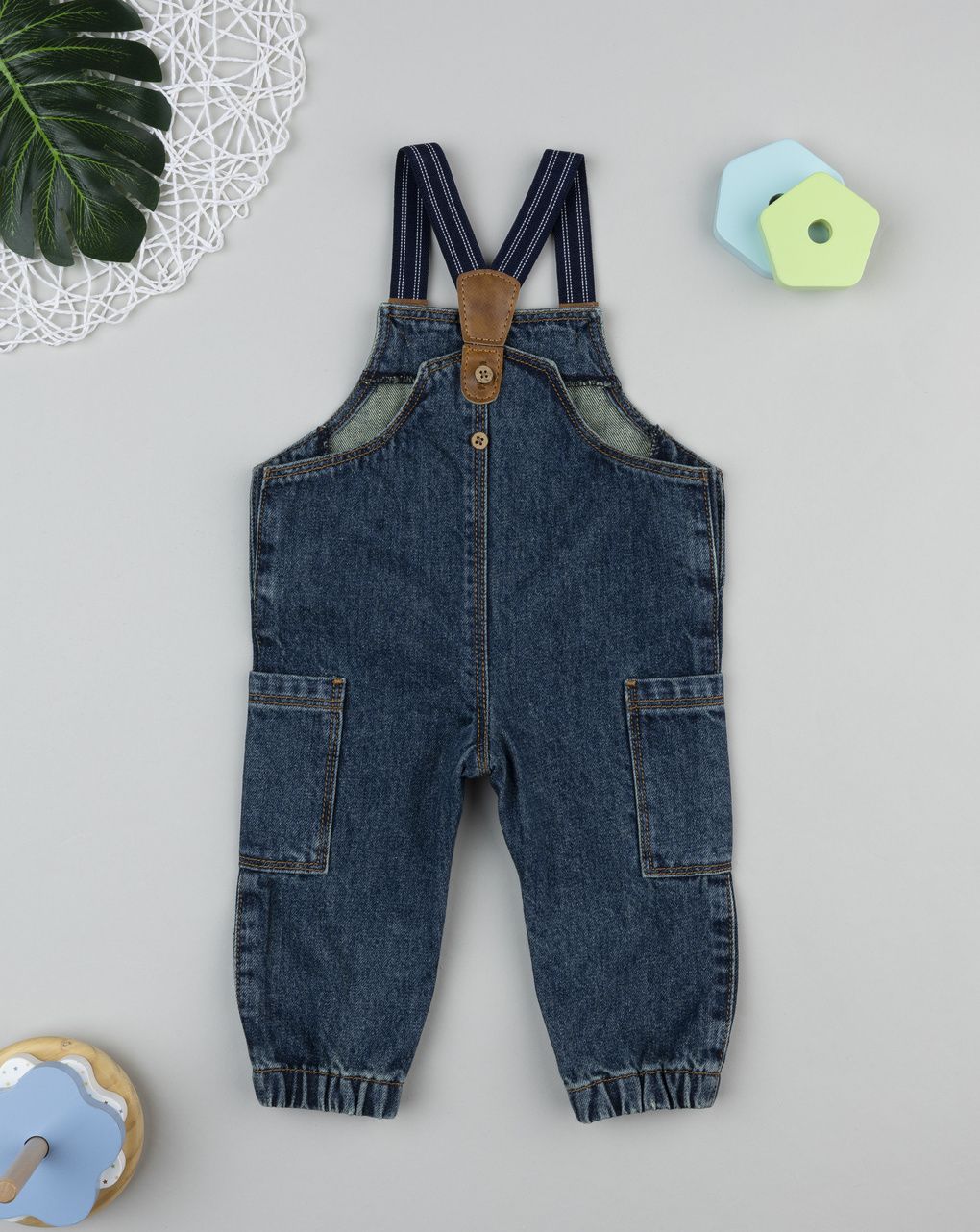 Salopette denim bimbo con bretelle apribili
