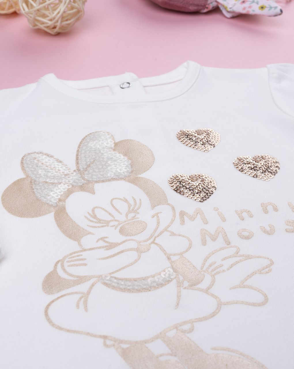 T-shirt bimba minnie con strass