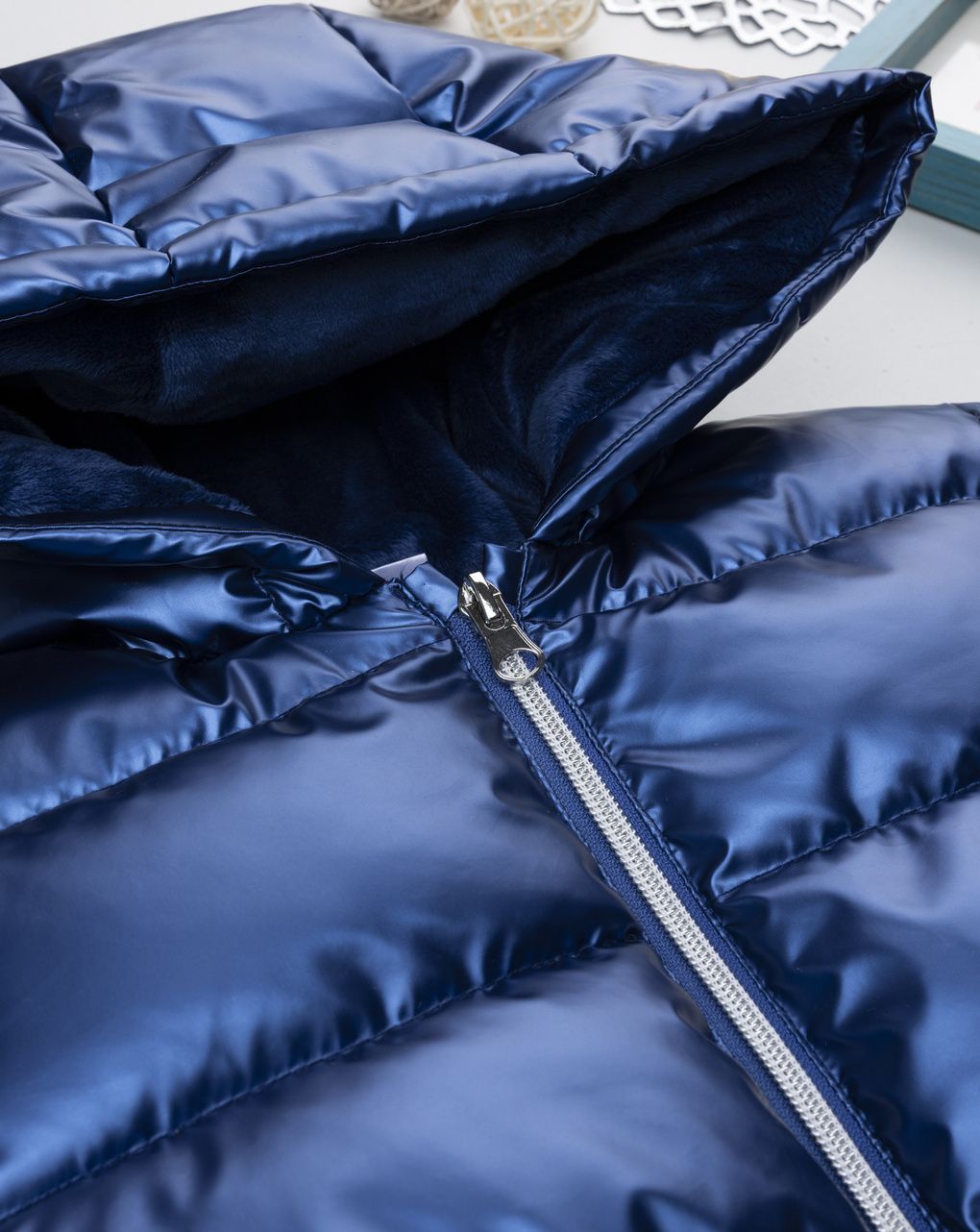 Cappotto svasato bambina blu