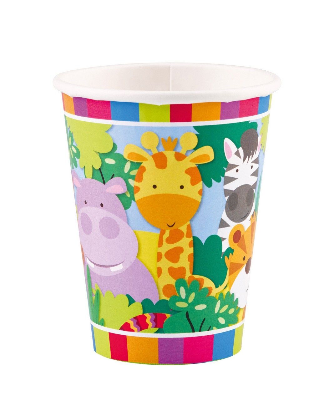 Bicchiere carta 250 ml - 8 pezzi - animali della giungla