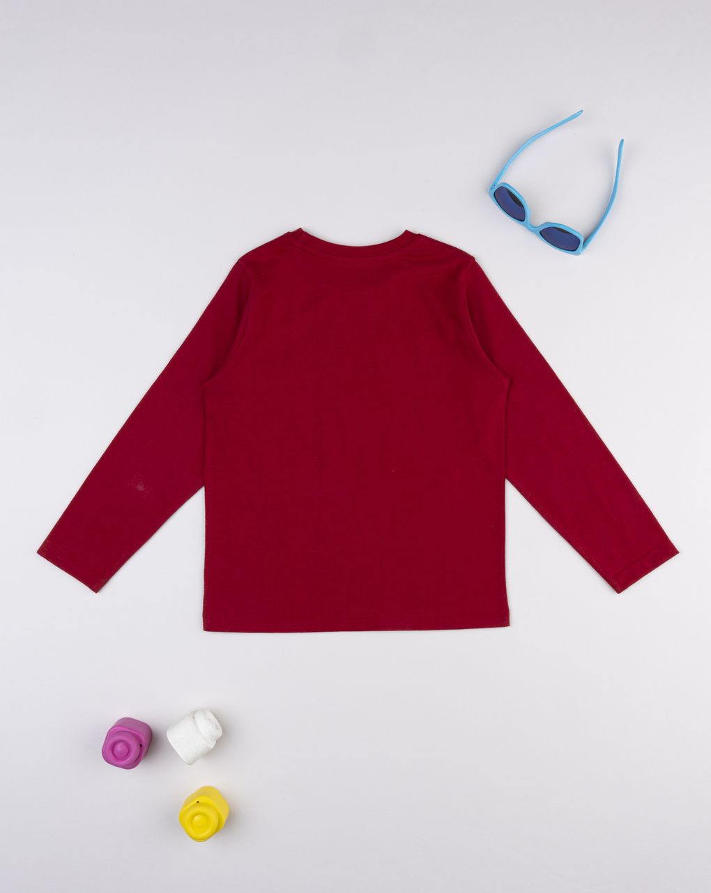 T-shirt bimbo bordeaux stampata