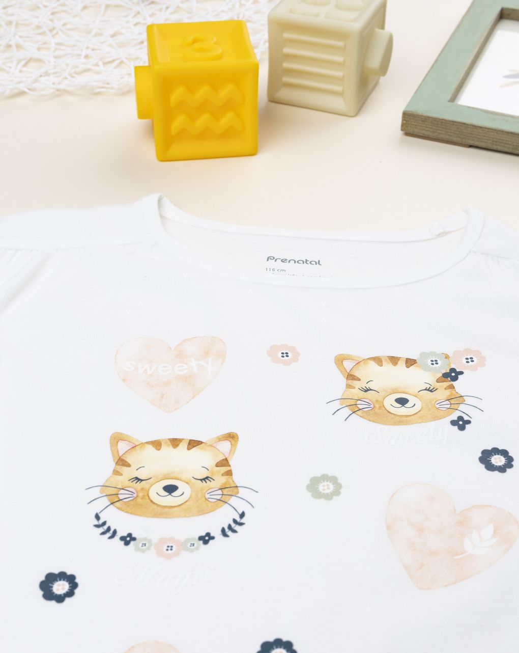 T-shirt bimba bianca stampata