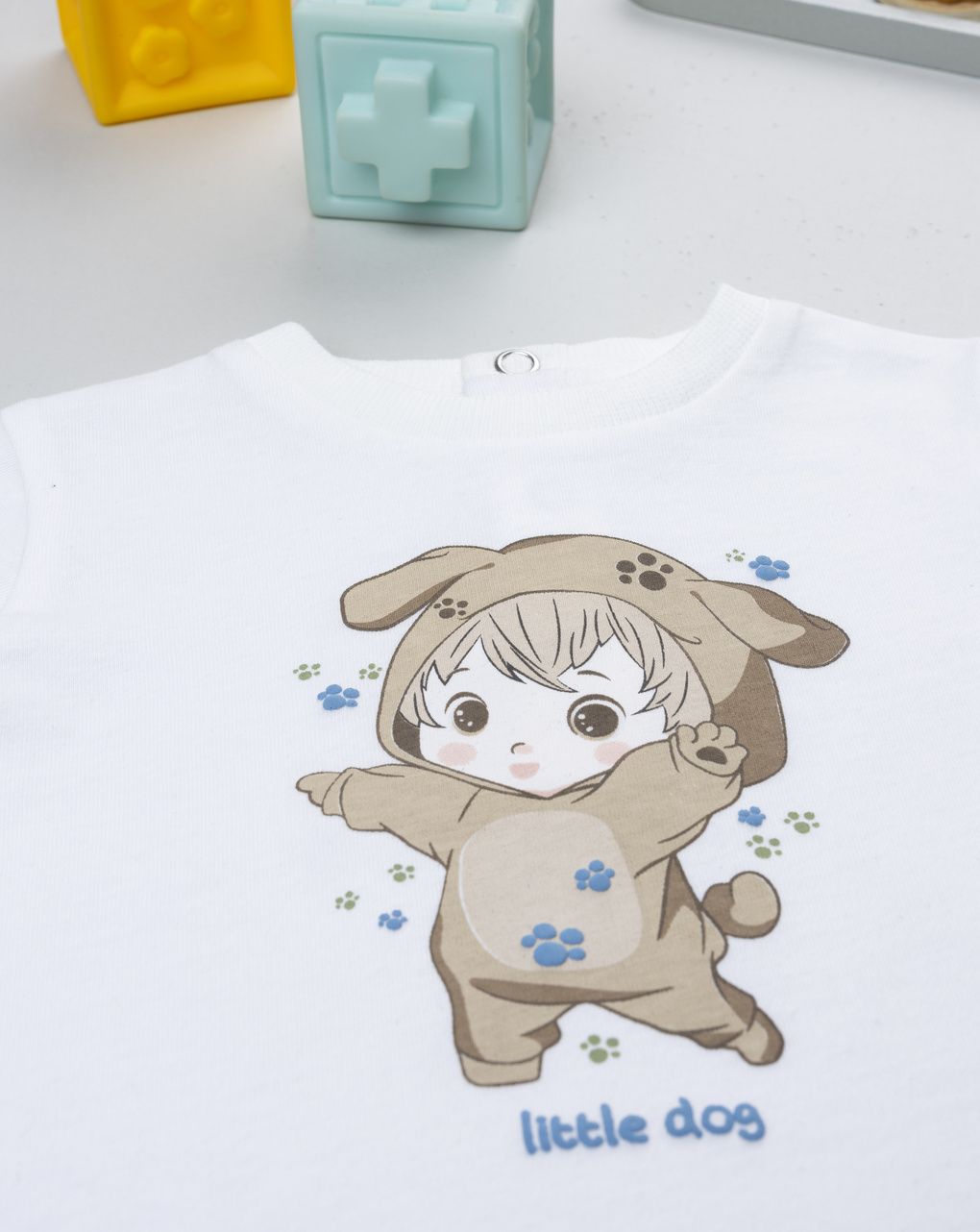 T-shirt neonato bianca stampa