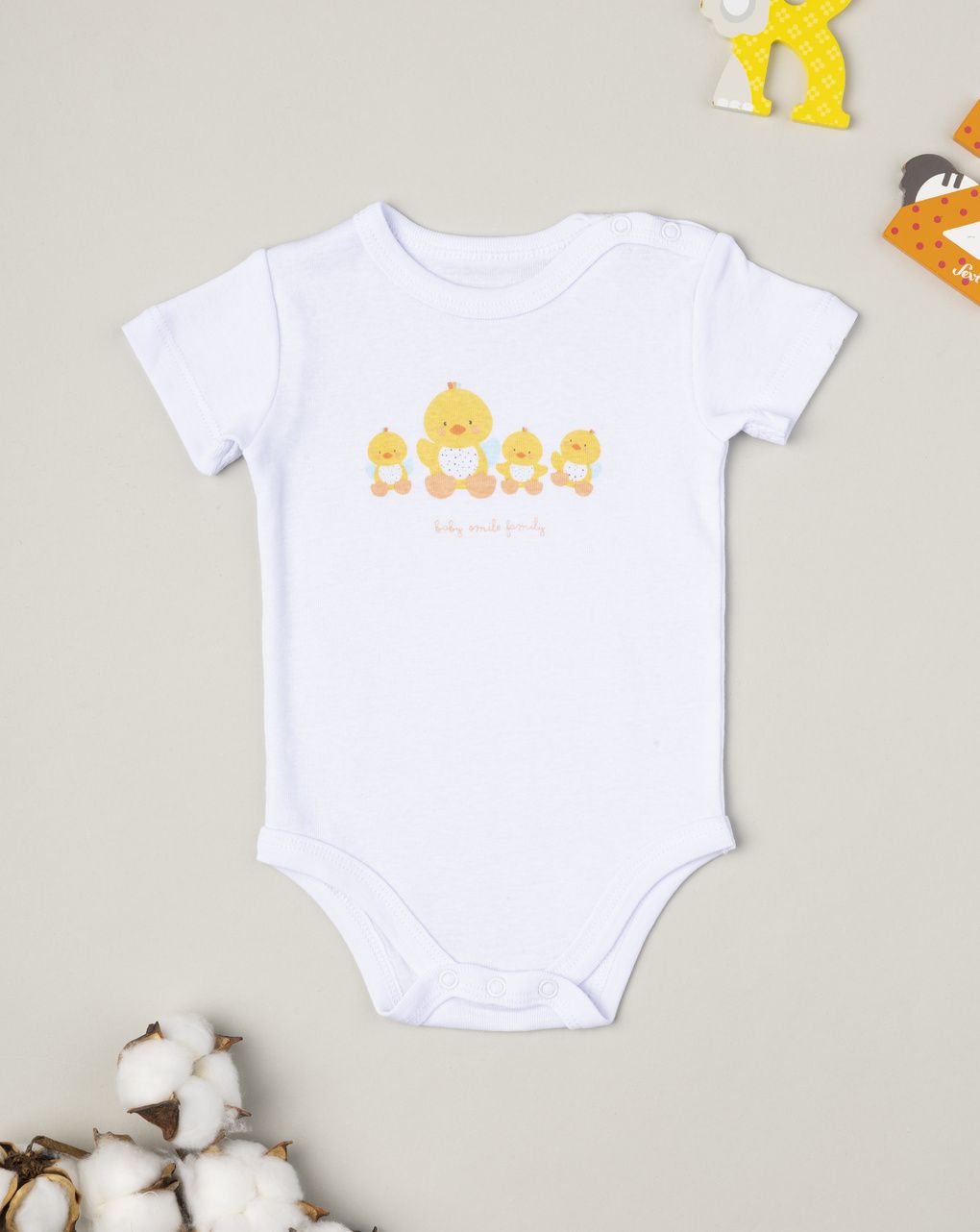 Body manica corta unisex bianco paperelle