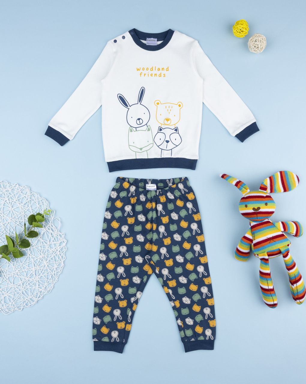 Pigiama bimbo bianco/blu