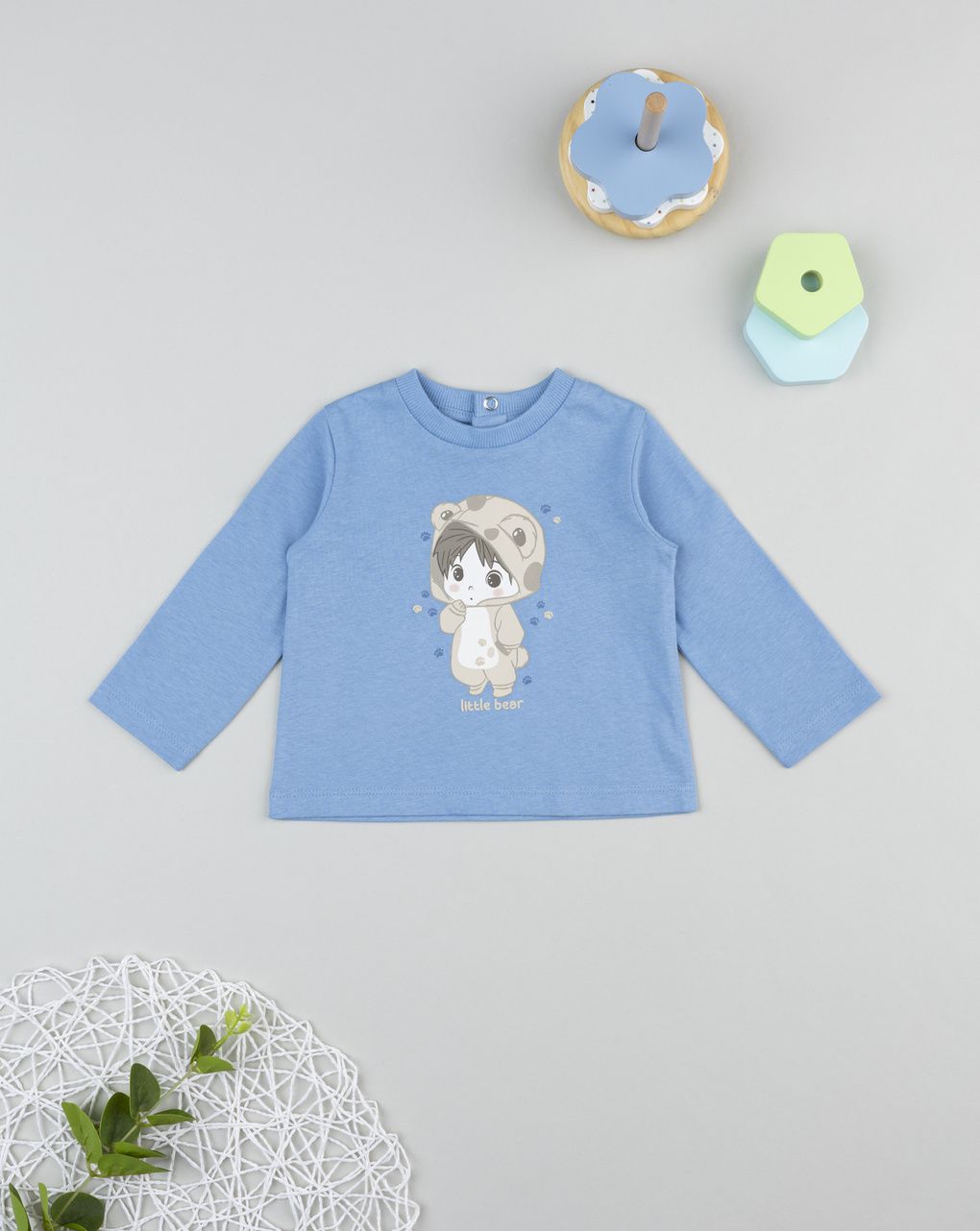 T-shirt bimbo azzurra "little bear"