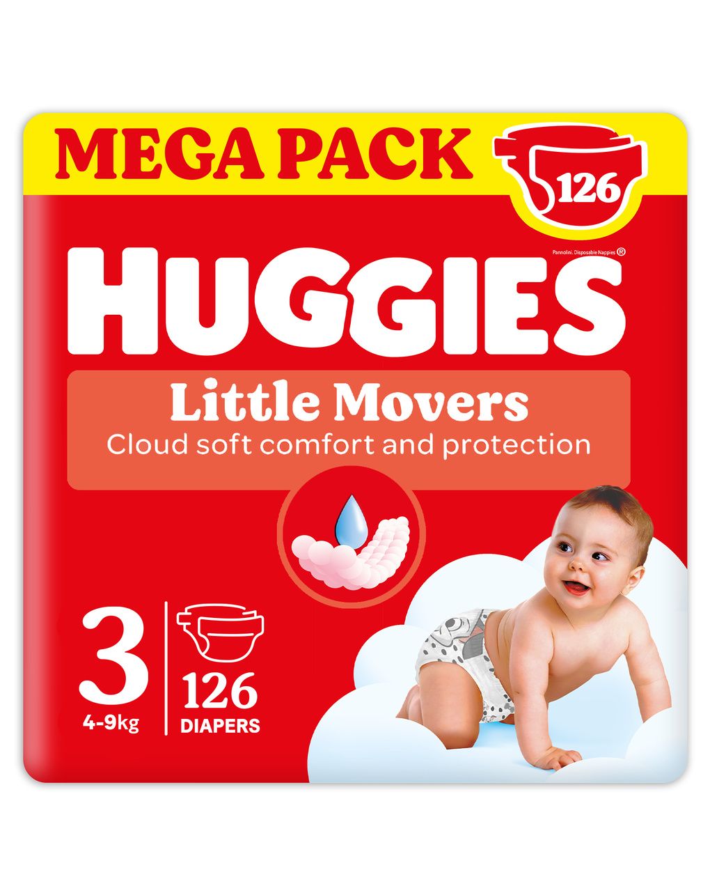 Pannolini little movers tg3 - 126 pezzi - huggies