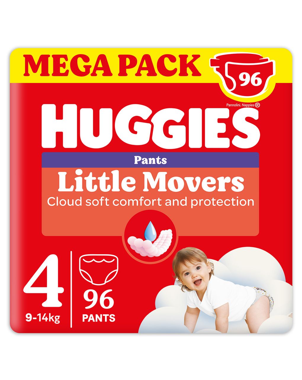 Pannolini little movers mutandina megapack tg.4 - 96 pezzi - huggies