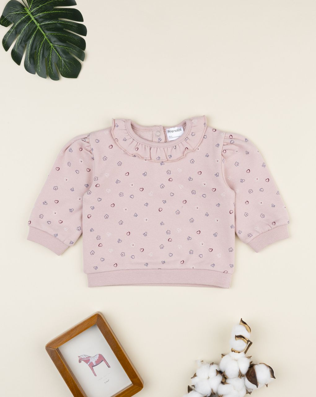 Maglia bimba rosa cuori e rouche