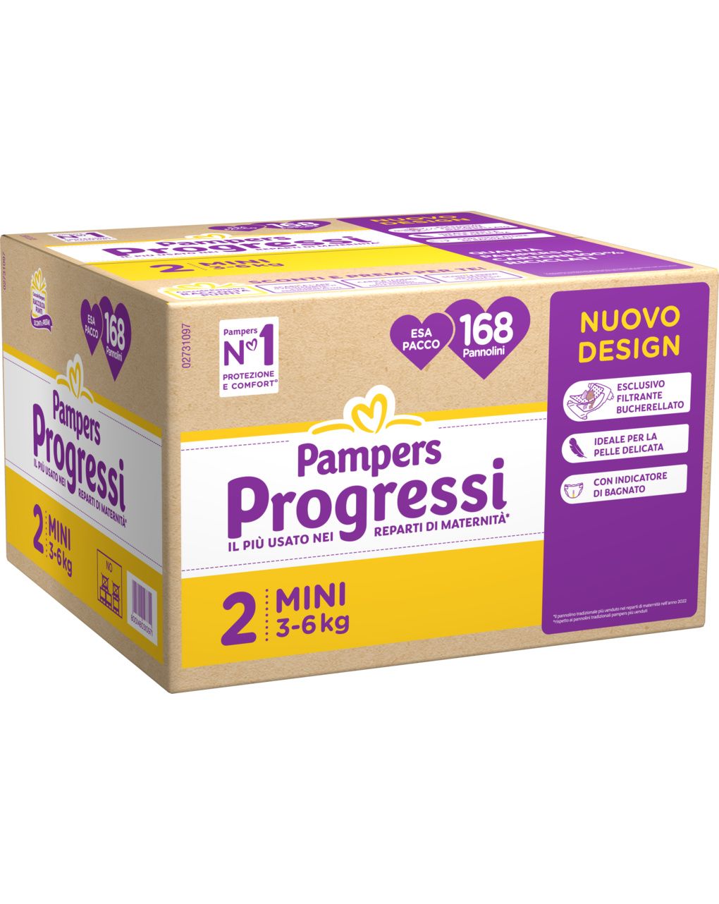 Pannolini esapack progressi 168 pannolini – taglia 2 mini 3-6 kg - pampers