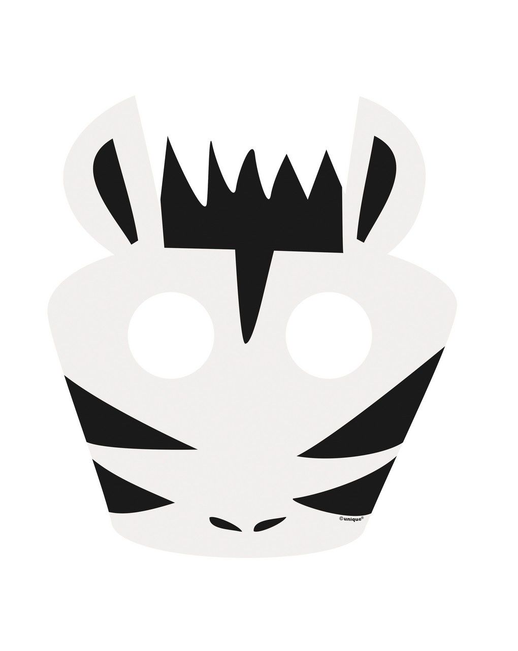 Maschera carta 24x30 cm - 8 pezzi - animali della giungla