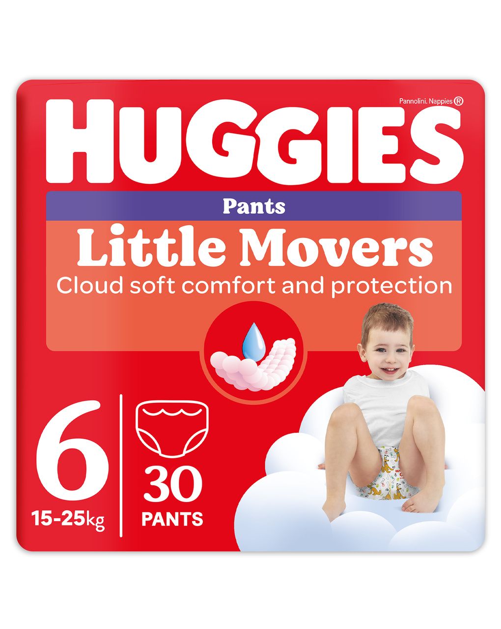 Pannolini little movers mutandina tg.6 – 30 pezzi – huggies