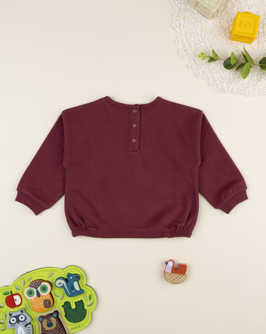 Felpa bimba bordeaux stampa "best friends"