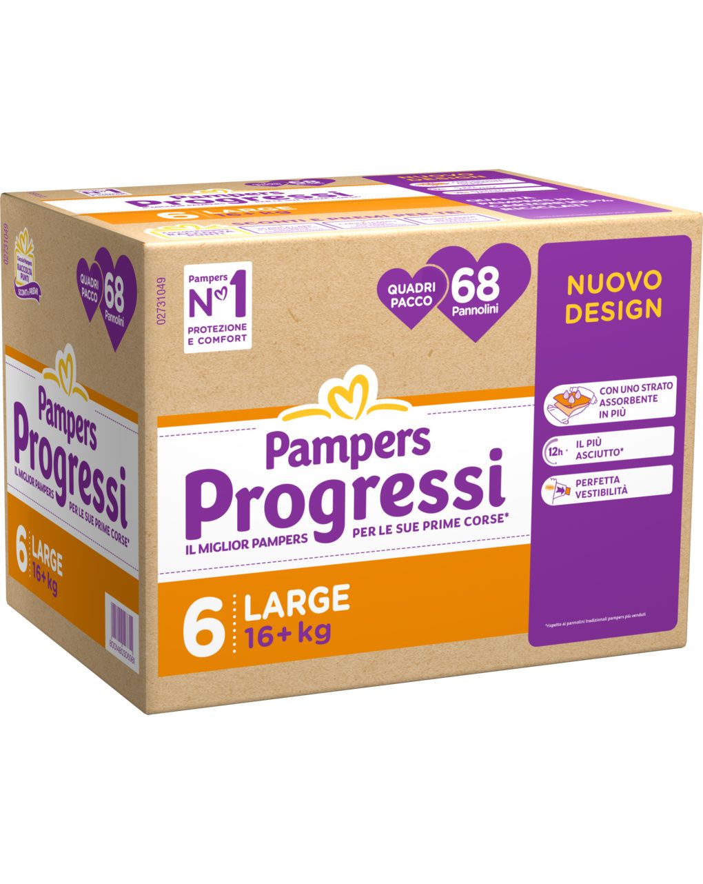 Progressi xl quadri pacco x68 - pampers