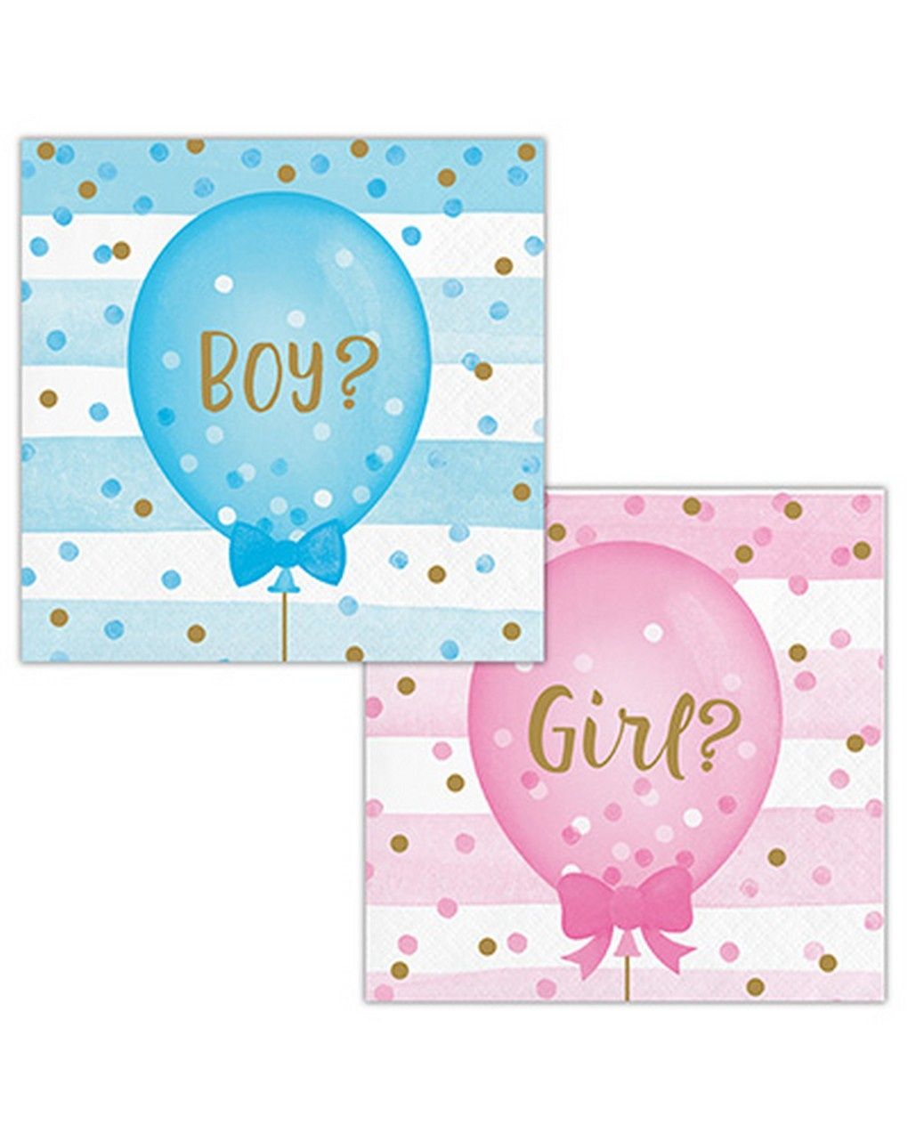 Tovagliolo carta 25x25 cm - 16 pezzi - gender reveal