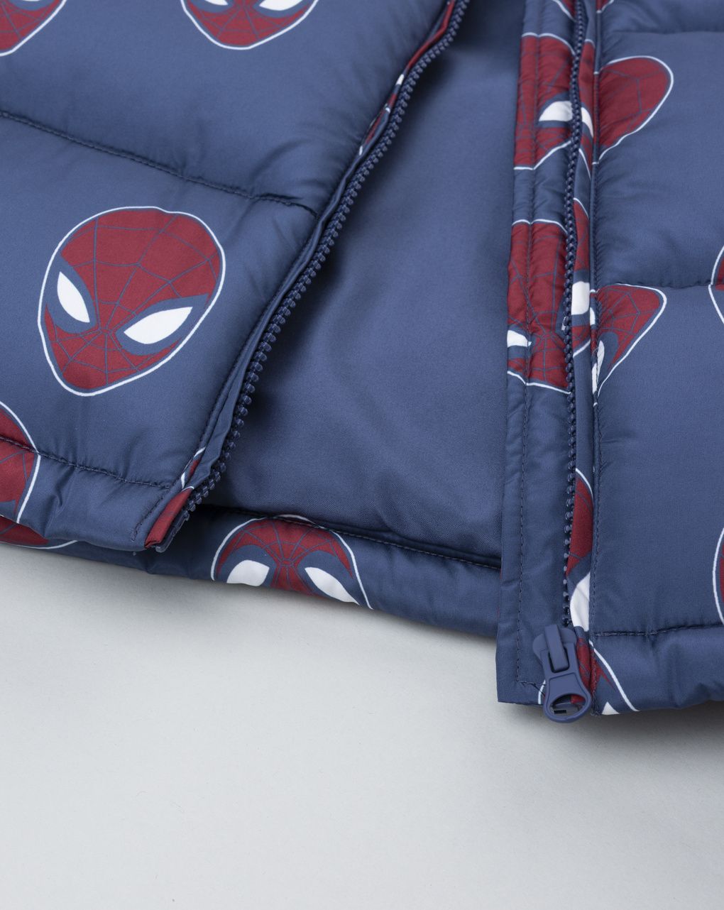 Piumino blu bambino spiderman allover