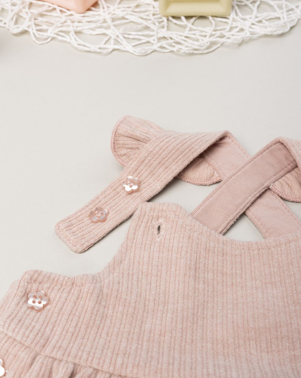 Vestito salopette bimba rosa coniglietti