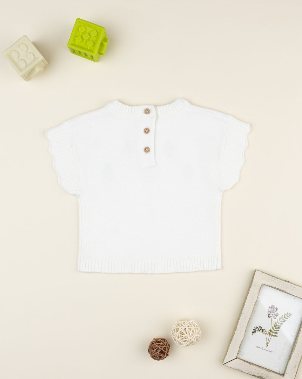 Gilet bimba bianco ricamato