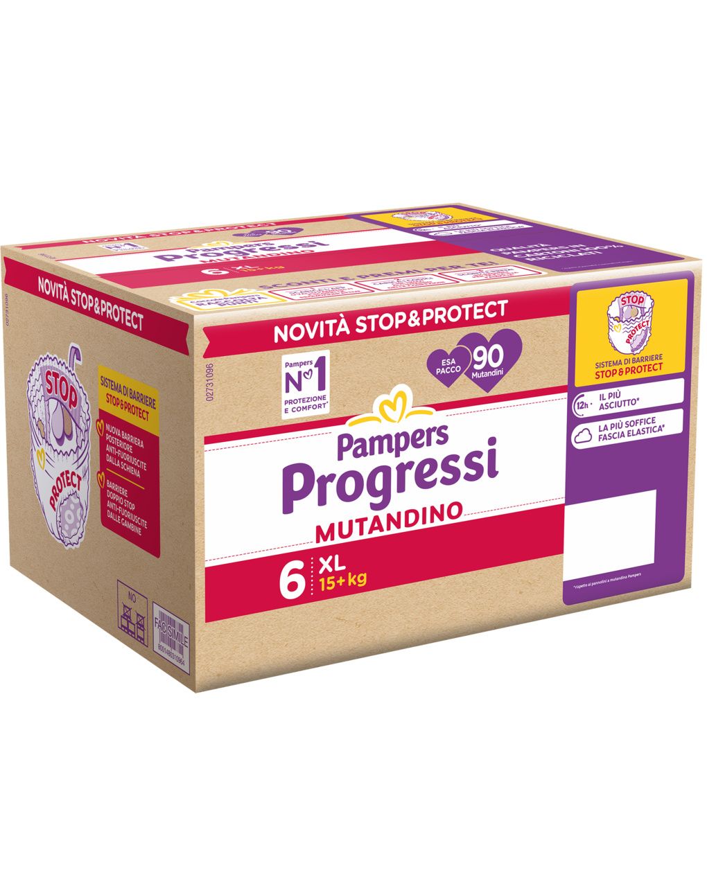 Pannolini progressi mutandino esapack taglia 6 xl x90 - pampers
