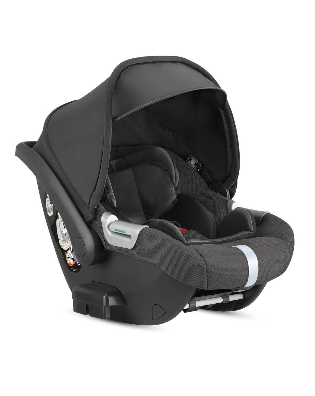 Aptica xt system quattro colore magnet grey con telaio nero e seggiolino auto darwin infant - inglesina