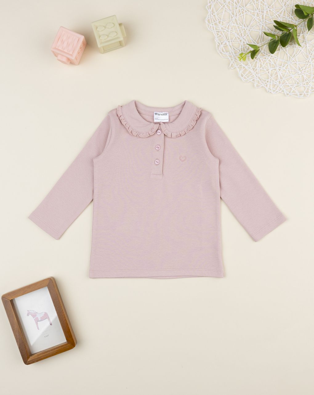 Polo bimba rosa manica lunga