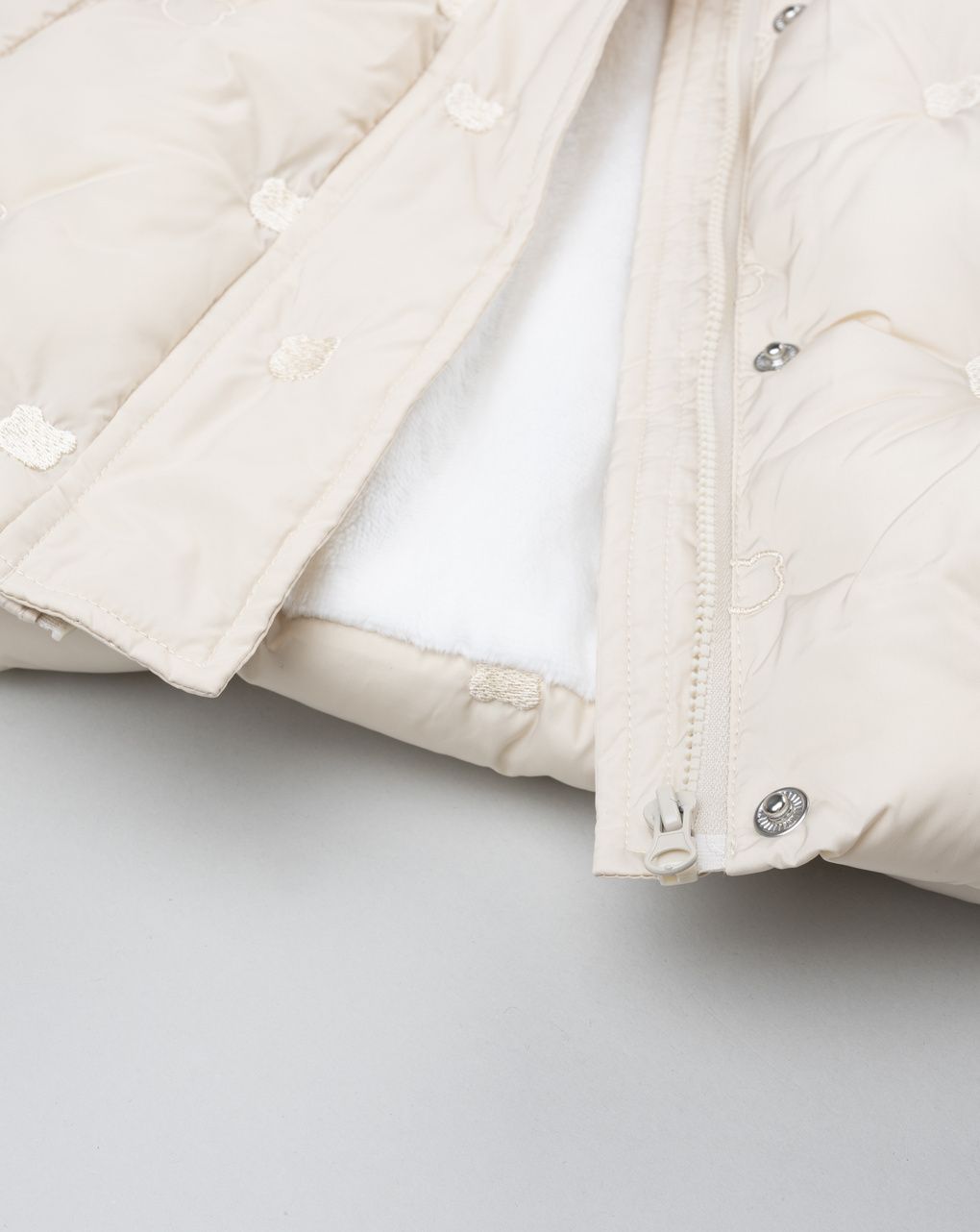 Giubbino bimba beige con fake fur