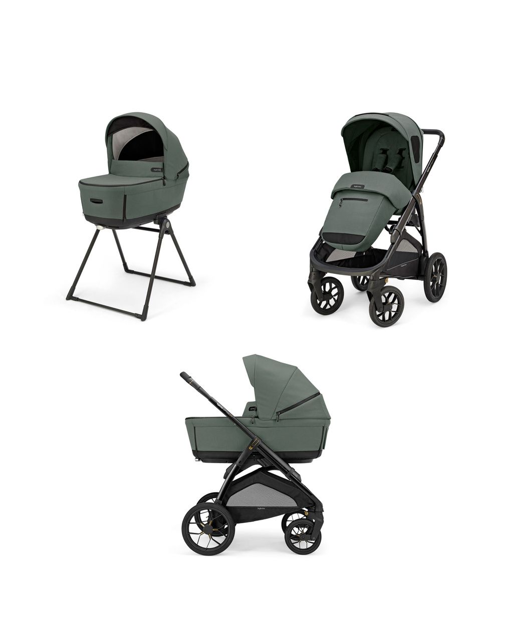 Aptica xt system duo colore taiga green con telaio nero - inglesina