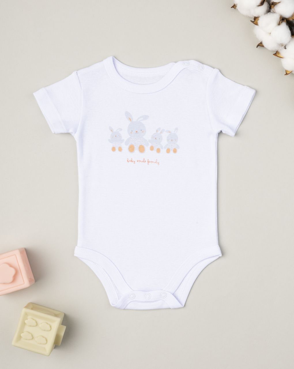 Body unisex bianco coniglietti