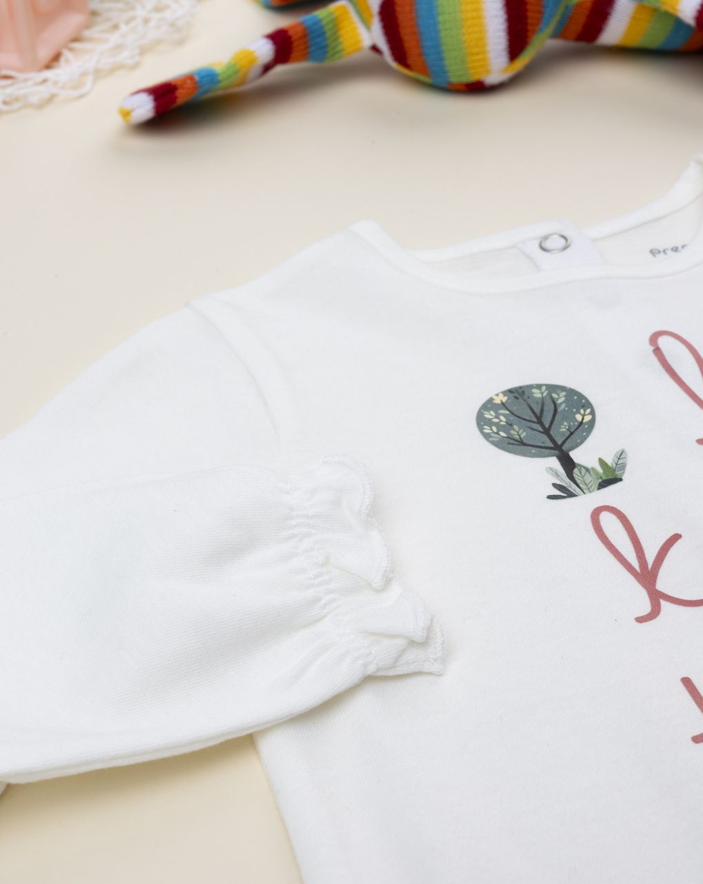 T-shirt bimba bianca stampata