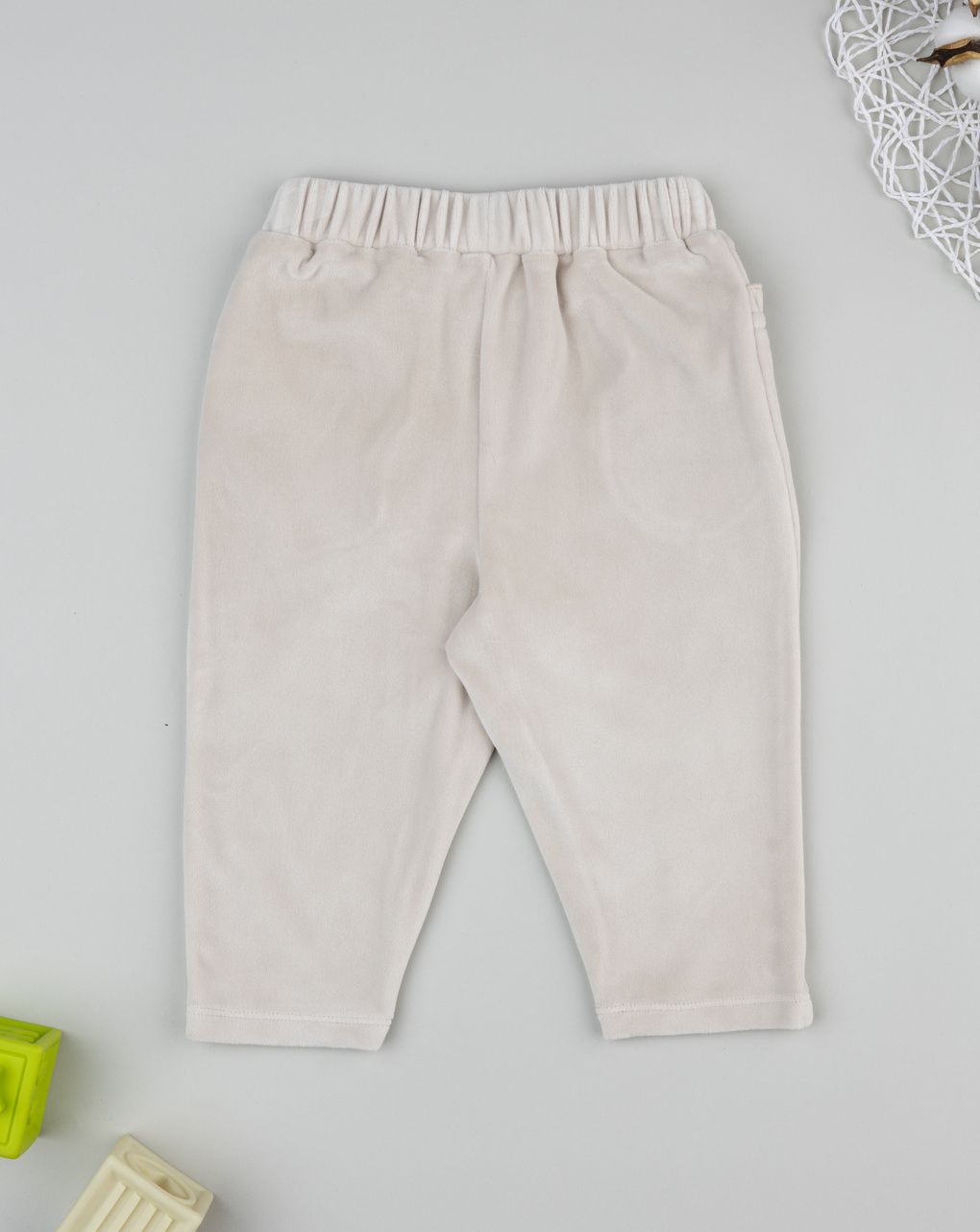 Pantalone in ciniglia bimba beige