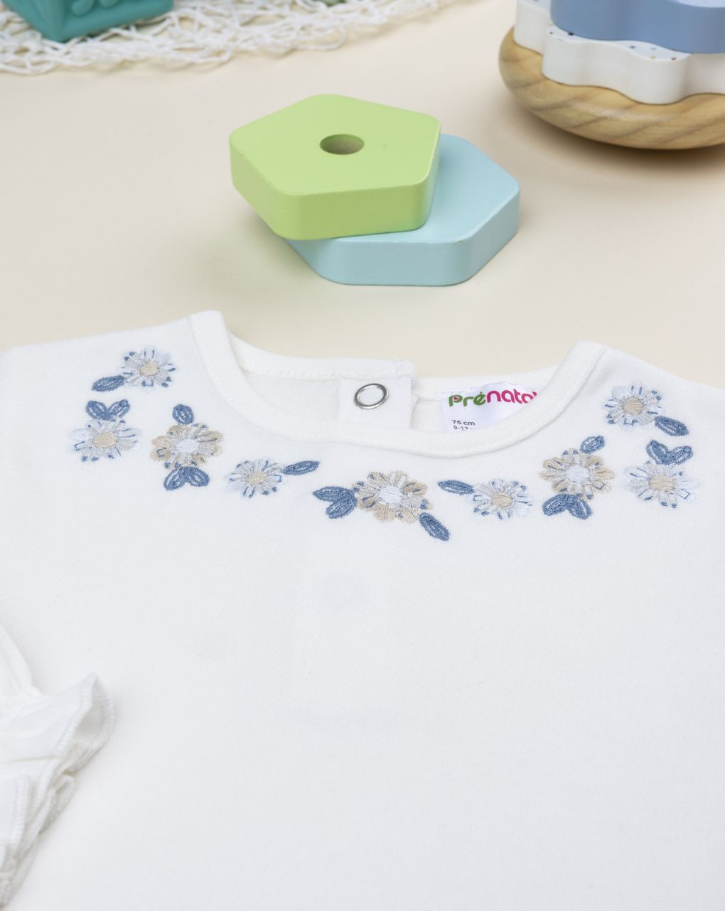 Body bimba bianco ricamato