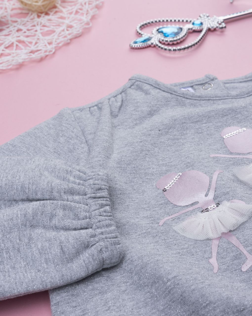 Felpa bimba grigia ballerina
