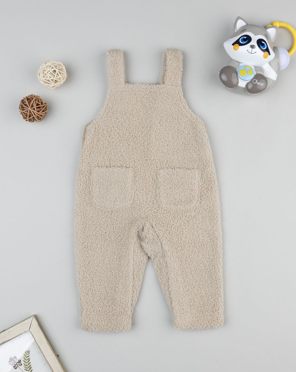Salopette neonato beige orsetto