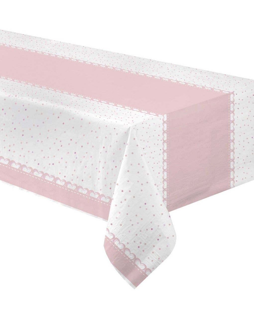 Tovaglia carta 120x180 cm - baby cuori rosa