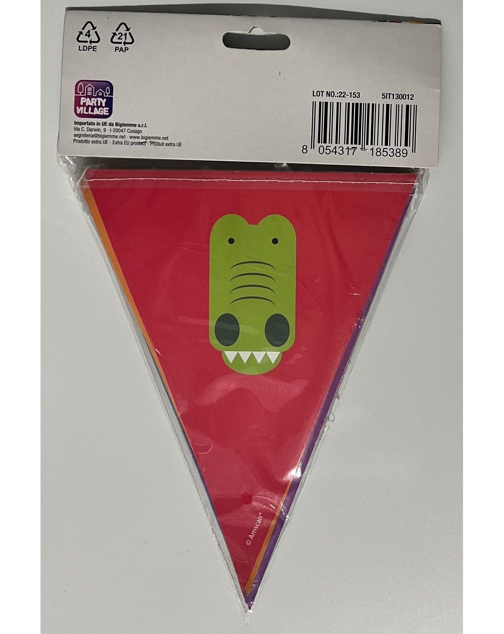 Festone bandierine carta 400 cm - animali della giungla