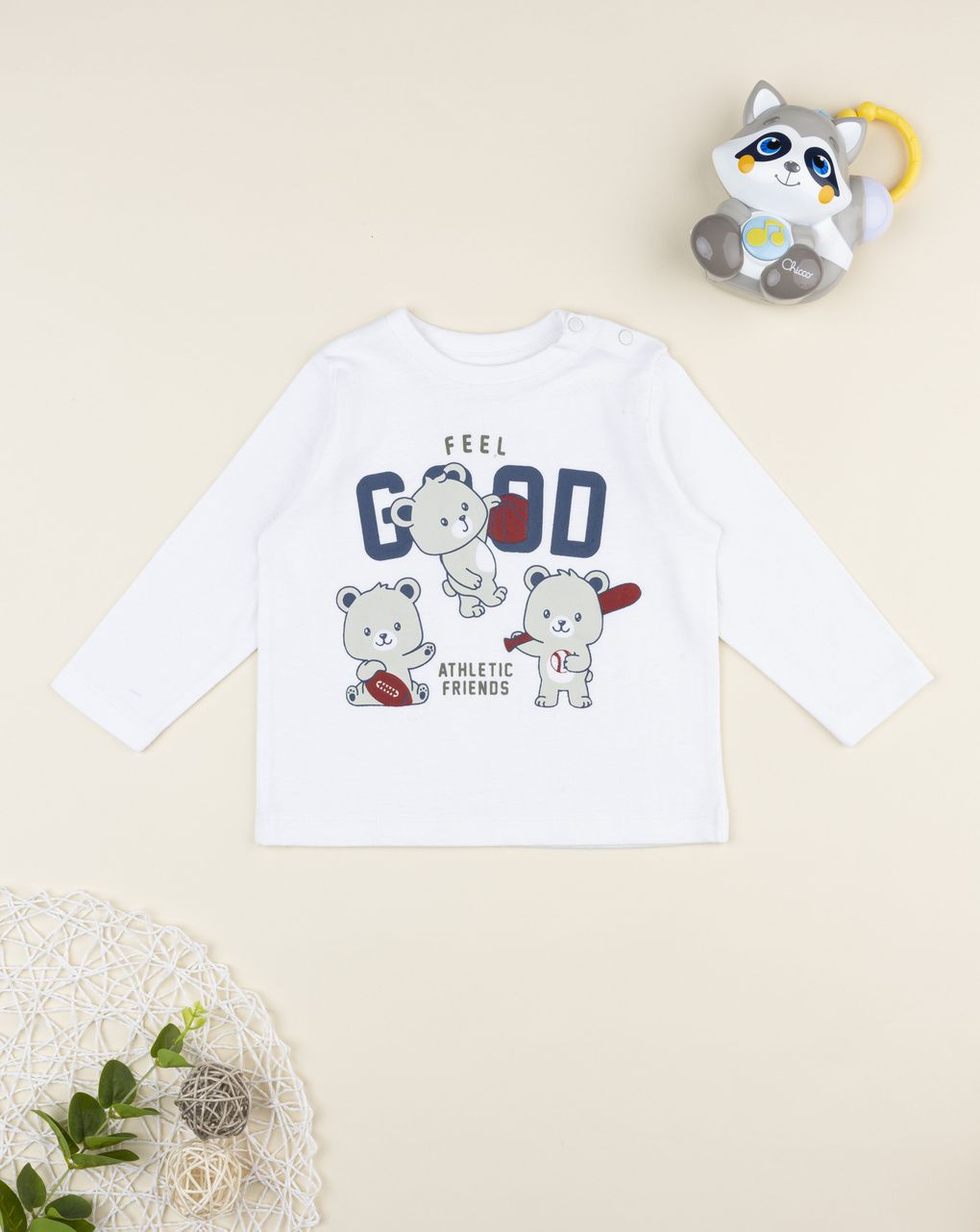 T-shirt bimbo bianca "feel good"