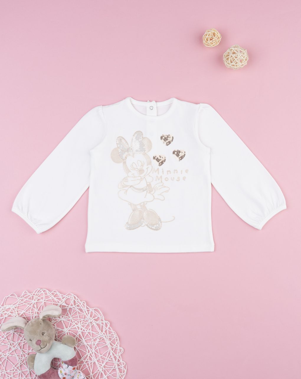 T-shirt bimba minnie con strass