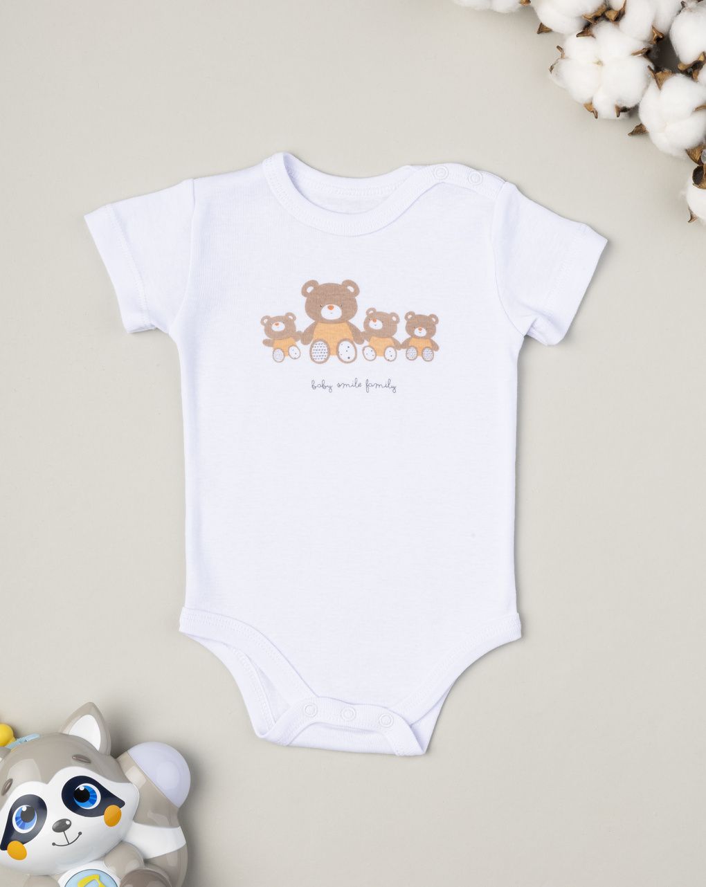 Body unisex bianco orsetti