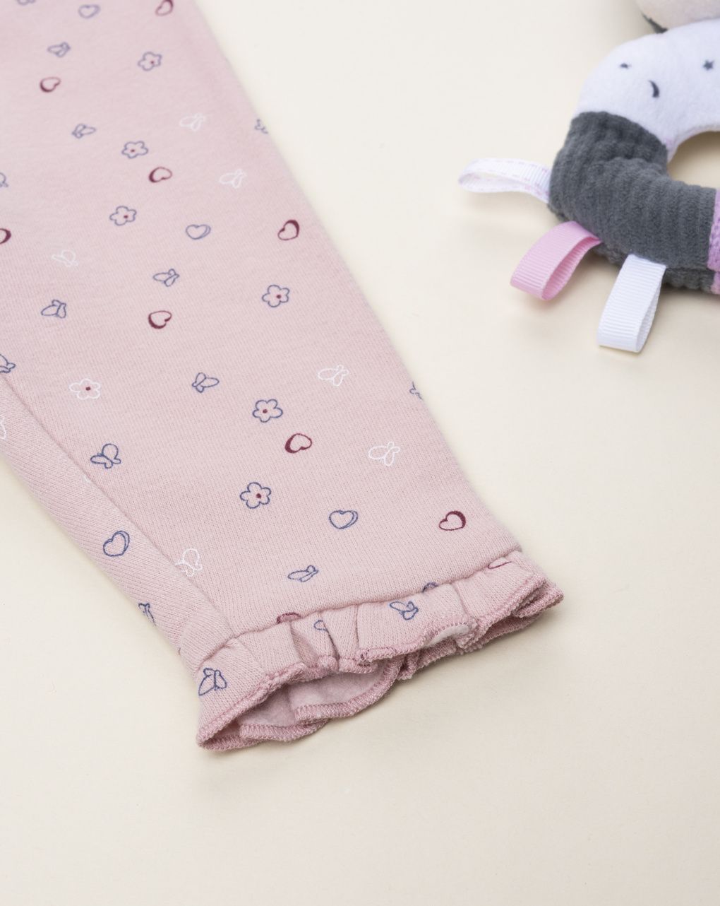 Pantalone neonata rosa cuori