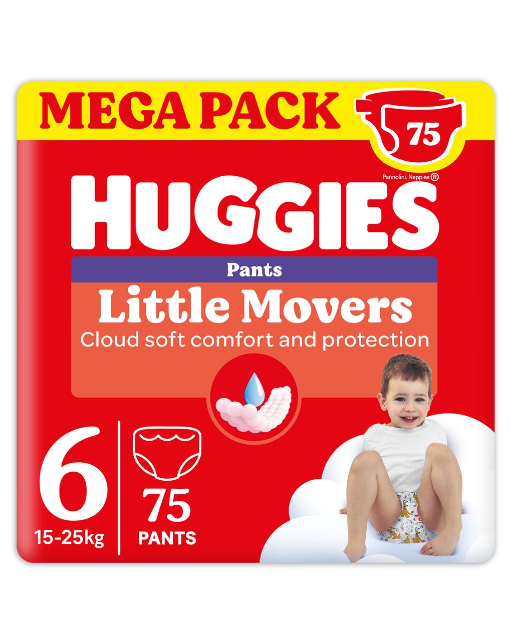 Pannolini little movers mutandina megapack tg.6 - 75 pezzi - huggies