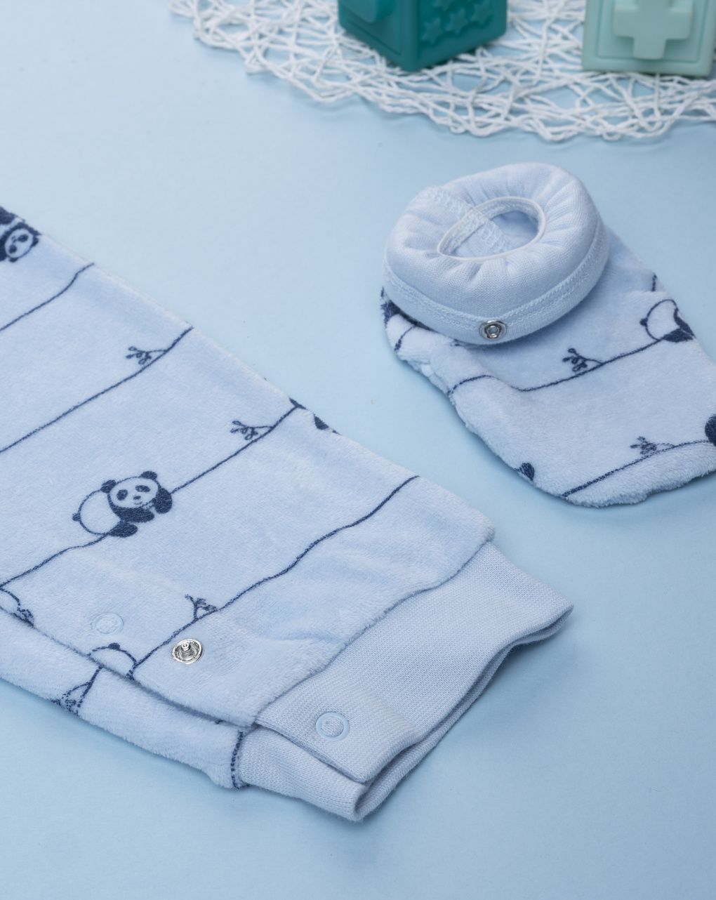 Pigiamone bimbo azzurro stampato