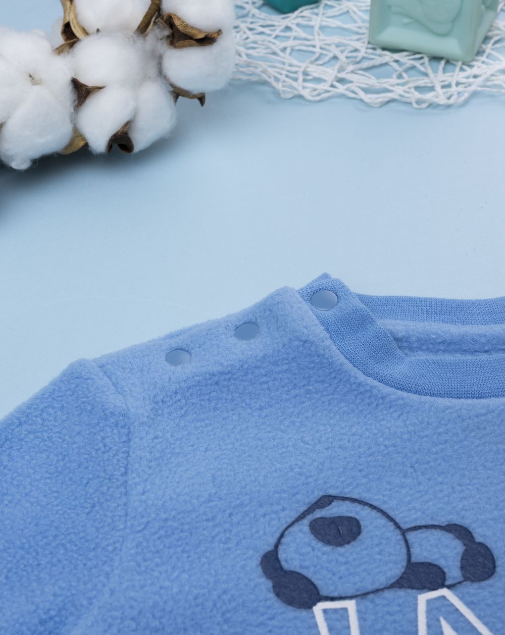Pigiama bimbo azzurro pile panda